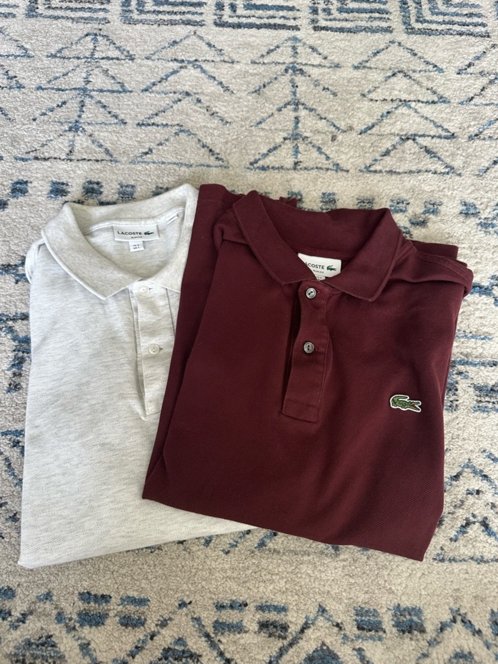 Lacoste L.12.12 Slim Fit Piqué Polo Maroon size Large (Excellent) w/ Free gray